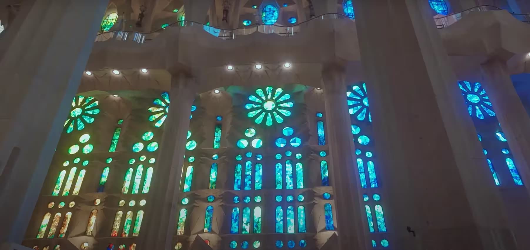 Sagrada Familia interior columns and nave