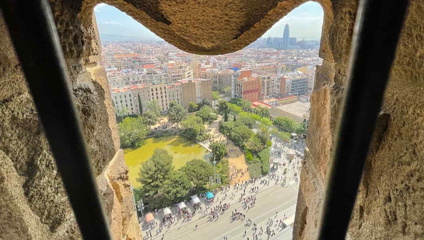 Barcelona view from Nativity Tower Sagrada Familia